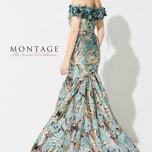 Ivonne D: Lilac and Gold Trumpet Gown